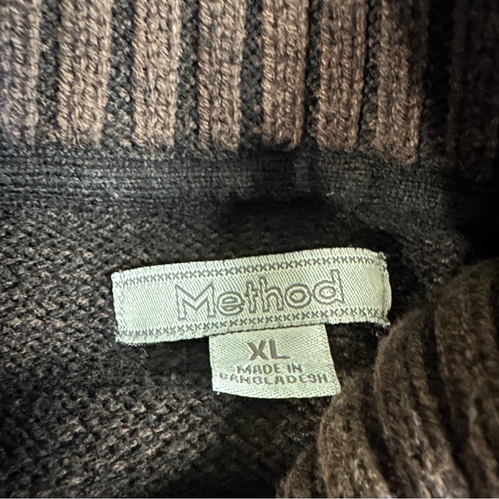 Method Shawl Collar Toggle Button Cable Knit Swea… - image 3